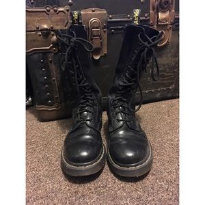 Dr. Martens tall black leather boots